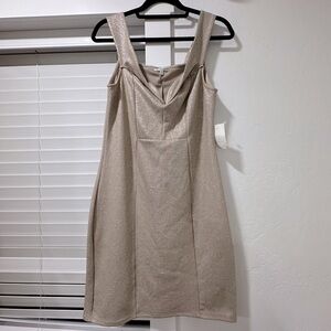 Soft Gold Glam Mini Dress